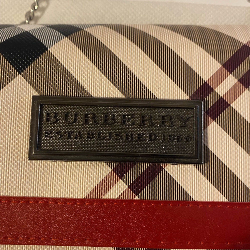 Burberry Red and Beige Plaid Clutch - Picture 5 of 8